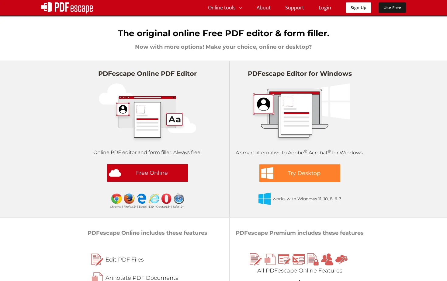 PDFescape 页面快照